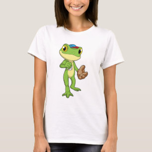 Frog at Baseball with Baseball glove T-Shirt
