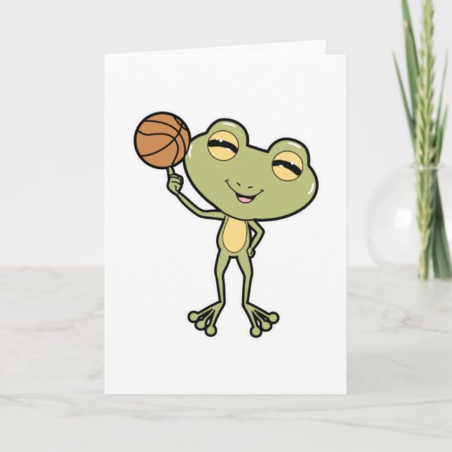 Frog at Basketball Sports Card (Front)