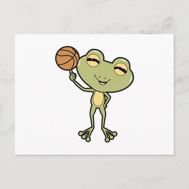 Frog at Basketball Sports Postcard (Front)