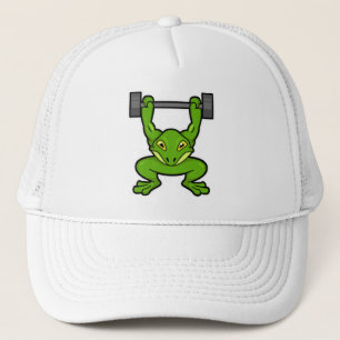 Frog at Bodybuilding with Barbell Trucker Hat