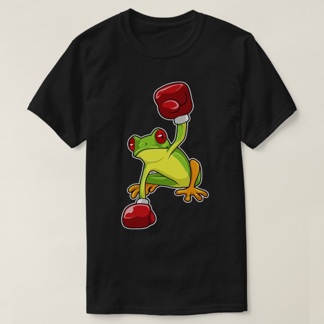 Frog at Boxing with Boxing gloves 1 T-Shirt (Design Front)