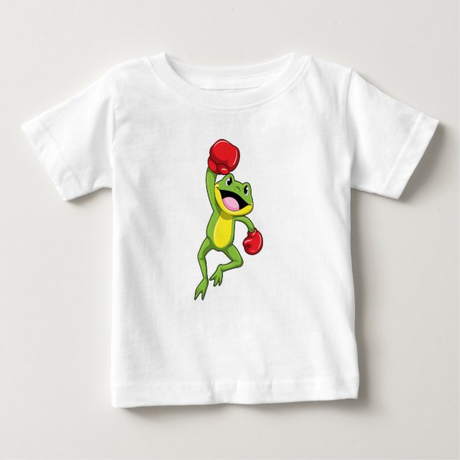 Frog at Boxing with Boxing gloves Baby T-Shirt (Front)