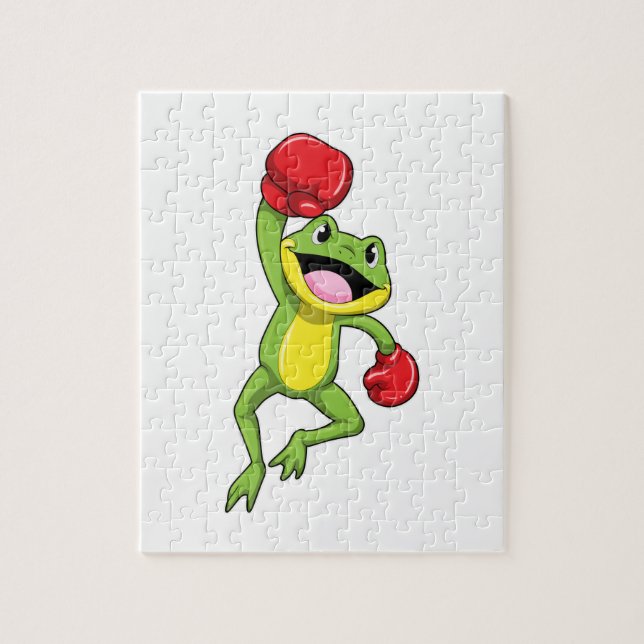 Frog at Boxing with Boxing gloves Jigsaw Puzzle (Vertical)