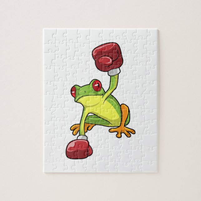 Frog at Boxing with Boxing gloves Jigsaw Puzzle (Vertical)
