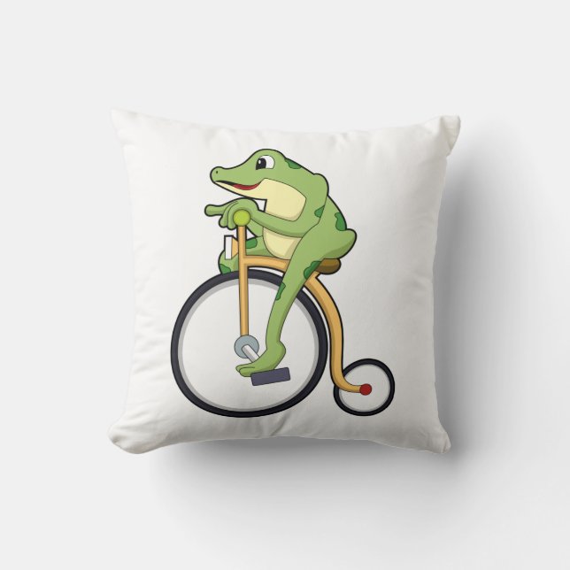 Frog at Circus with Bicycle.PNG Cushion (Front)