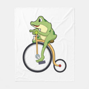 Frog at Circus with Bicycle.PNG Fleece Blanket