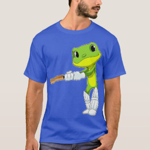 Frog at Cricket with Cricket bat T-Shirt