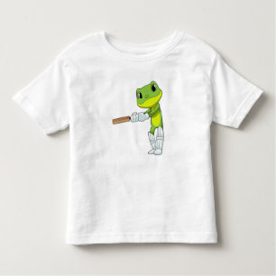 Frog at Cricket with Cricket bat Toddler T-Shirt