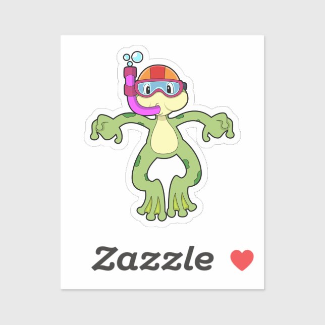 Frog at Diving with Snorkel (Sheet)