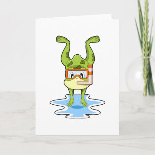 Frog at Diving with Snorkel Card