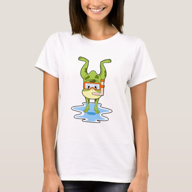 Frog at Diving with Snorkel T-Shirt (Front)