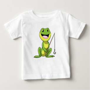 Frog at Fishing with Fishing rod Baby T-Shirt