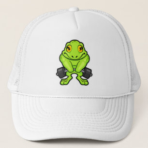 Frog at Fitness with Barbell Trucker Hat