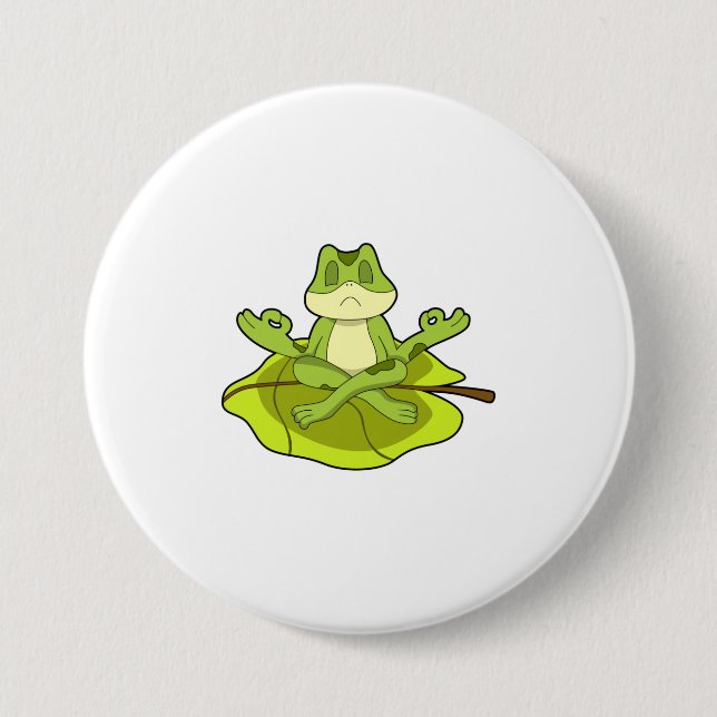 Frog at Meditate 7.5 Cm Round Badge (Front)