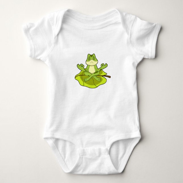 Frog at Meditate Baby Bodysuit (Front)