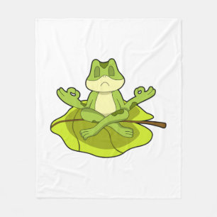 Frog at Meditate Fleece Blanket