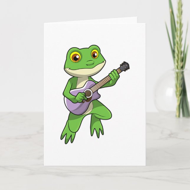 Frog at Music with Guitar Card (Front)