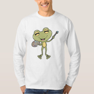 Frog at Painting with Brush & Paint T-Shirt