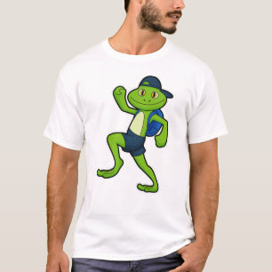 Frog at Running with Backpack & Hat T-Shirt