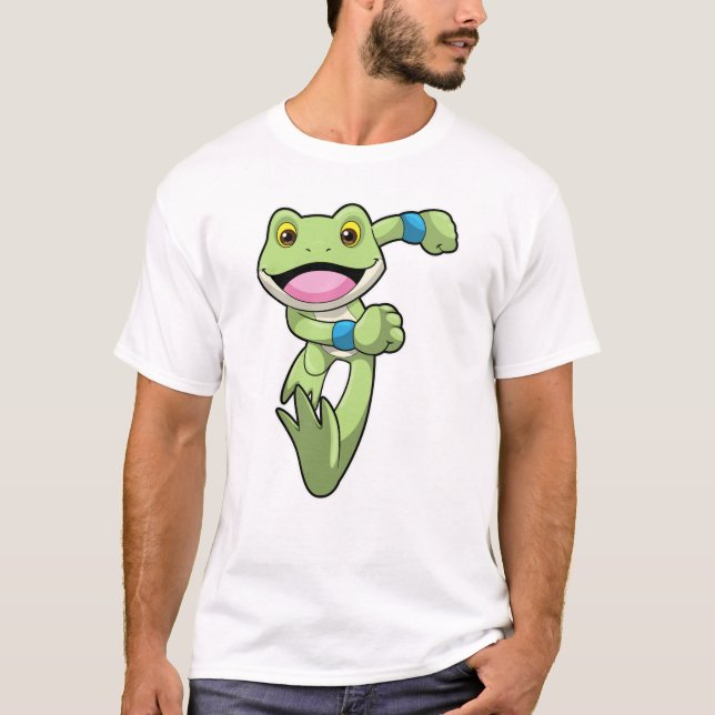 Frog at Running with Sweatband T-Shirt (Front)