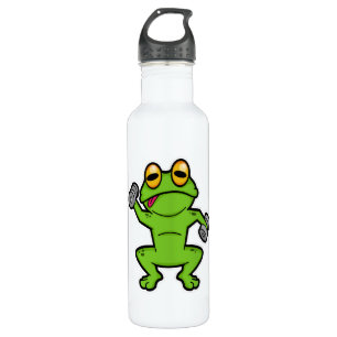 Frog at shoulder training with Dumbbells 710 Ml Water Bottle