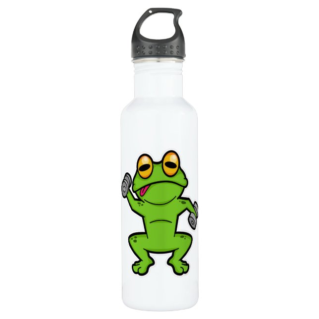 Frog at shoulder training with Dumbbells 710 Ml Water Bottle (Front)