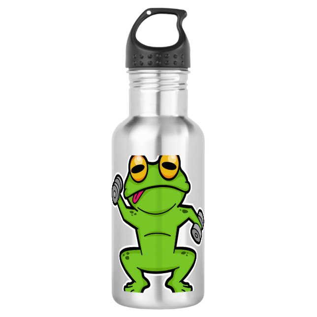 Frog at shoulder training with Dumbbells 710 Ml Water Bottle (Front)