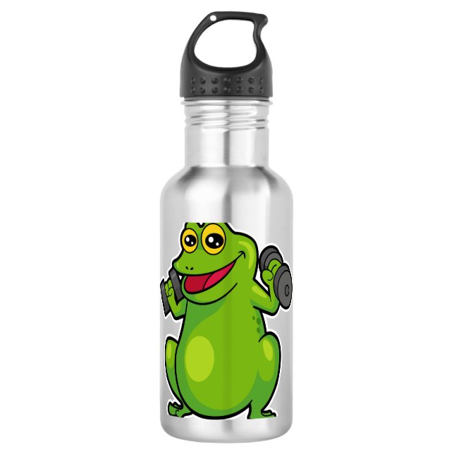 Frog at shoulder training with Dumbbells 710 Ml Water Bottle (Front)