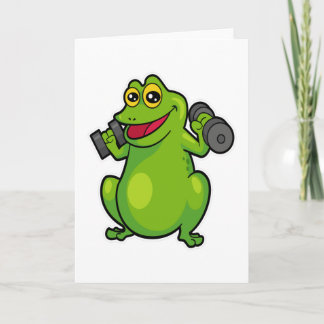 Frog at shoulder training with Dumbbells Card