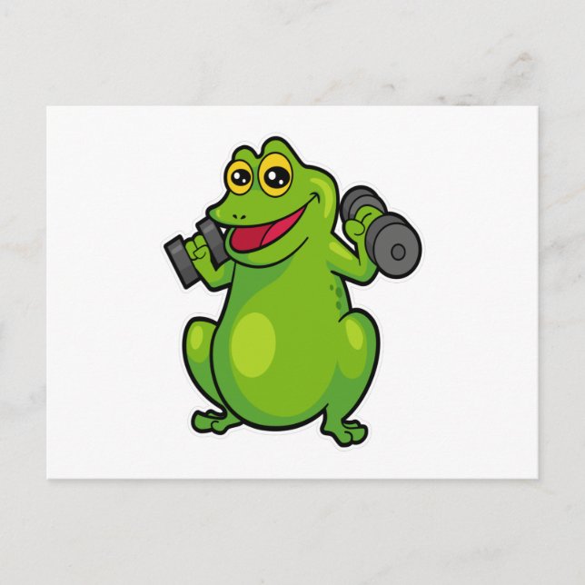 Frog at shoulder training with Dumbbells Postcard (Front)