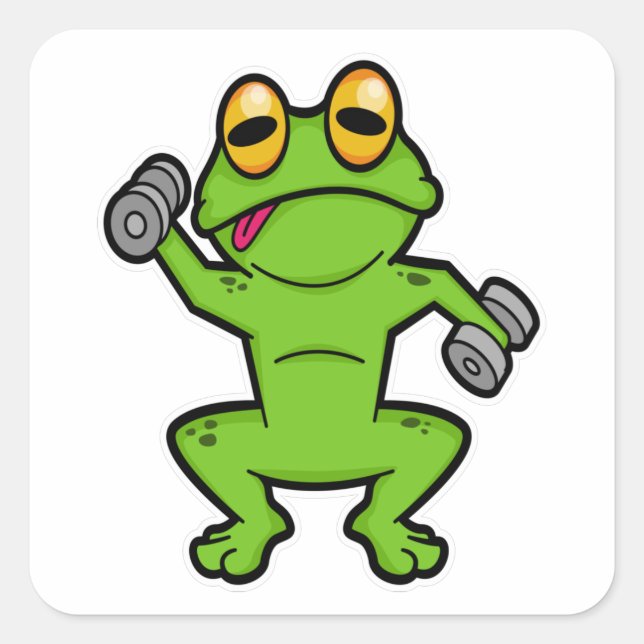 Frog at shoulder training with Dumbbells Square Sticker (Front)
