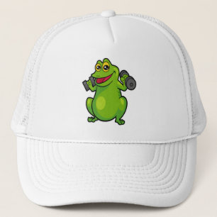 Frog at shoulder training with Dumbbells Trucker Hat