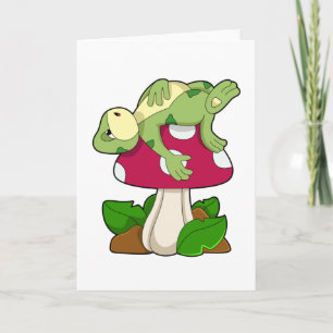 Frog at Sleeping with Mushroom Card