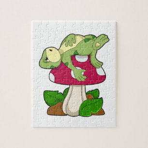 Frog at Sleeping with Mushroom Jigsaw Puzzle