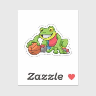 Frog at Sports with Basketball