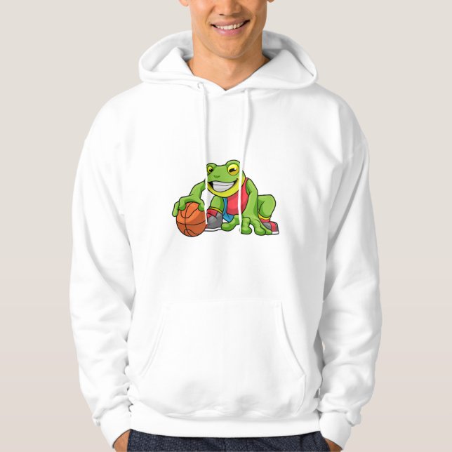 Frog at Sports with Basketball Hoodie (Front)