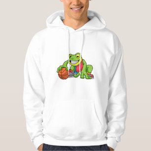 Frog at Sports with Basketball Hoodie