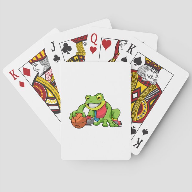 Frog at Sports with Basketball Playing Cards (Back)