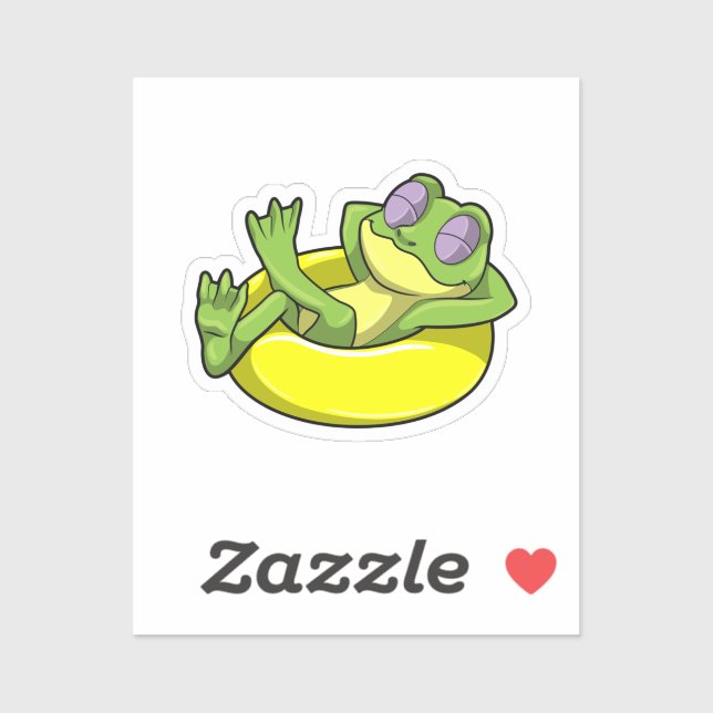 Frog at Swimming with Swim ring (Sheet)