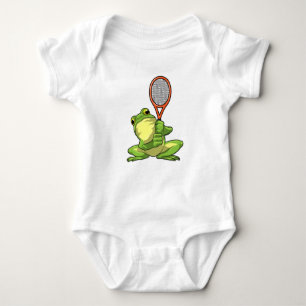 Frog at Tennis with Tennis racket Baby Bodysuit
