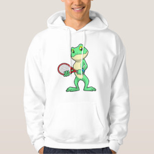 Frog at Tennis with Tennis racket Hoodie