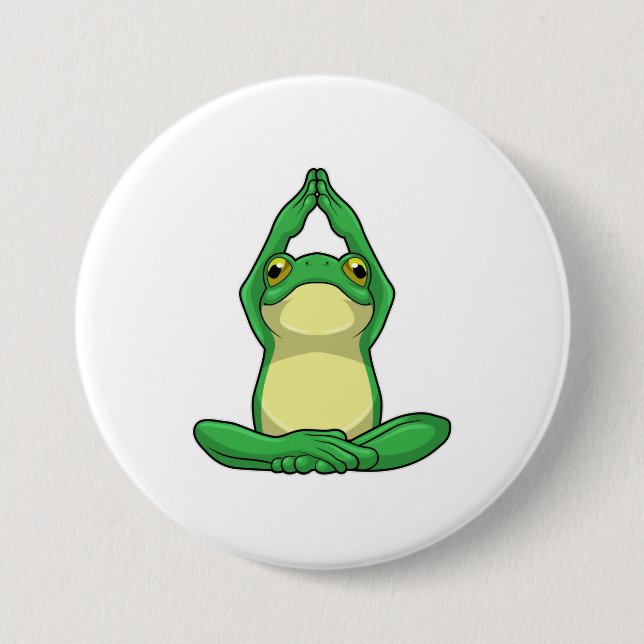 Frog at Yoga in Cross legged 7.5 Cm Round Badge (Front)