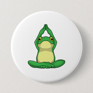 Frog at Yoga in Cross legged 7.5 Cm Round Badge