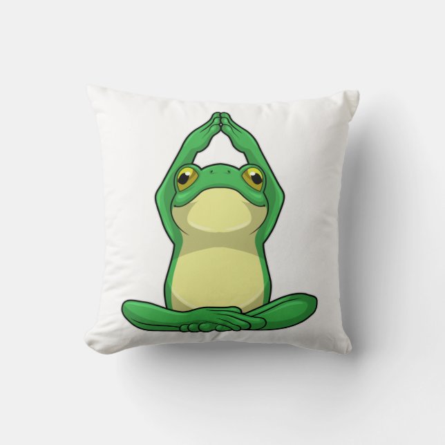 Frog at Yoga in Cross legged Cushion (Front)