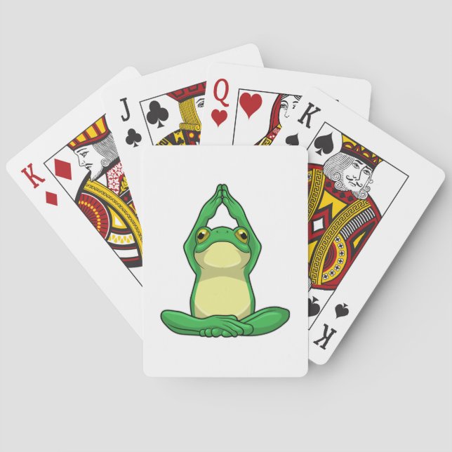Frog at Yoga in Cross legged Playing Cards (Back)