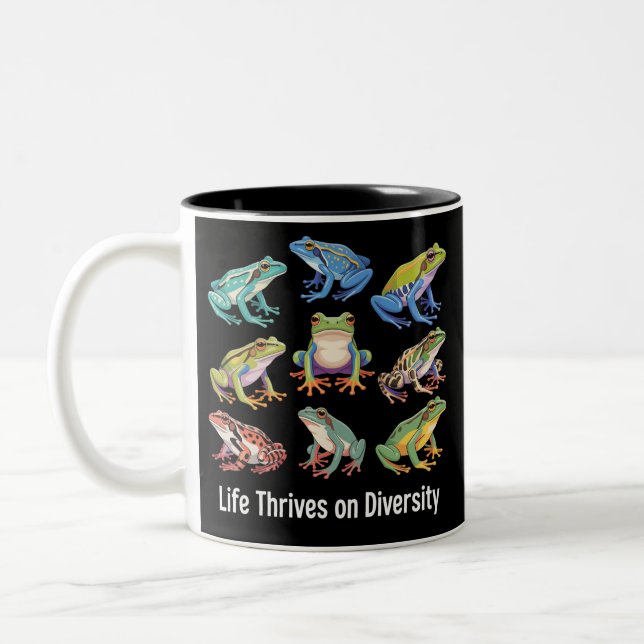 Frog Autism Neurodiversity is Necessary SPED  Two-Tone Coffee Mug (Left)
