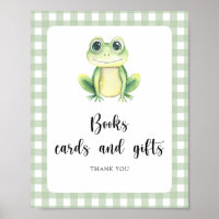 frog baby shower - books cards and gifts