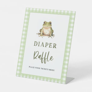 Frog Baby Shower Diaper Raffle Ticket Sign