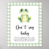 Frog Baby Shower Don't say baby Poster