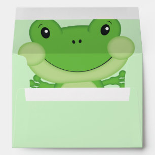 Frog Baby Shower Green Envelope